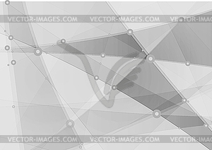 Абстрактный серый полигональный технологический фон - изображение в векторном виде