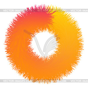 Grunge rough orange ring abstract background - royalty-free vector image