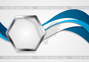 Blue wavy corporate abstract background - vector image