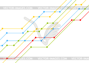 Tech colorful circuit board lines chip background - vector clipart