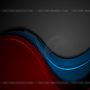 Blue and red abstract glowing waves - vector clip art