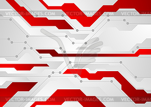Красно-серый абстрактный технологический фон - векторная графика