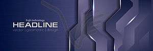 Dark blue violet abstract technology banner design - vector clip art