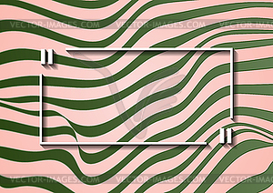 Green pink refracted waves corporate abstract - vector clip art