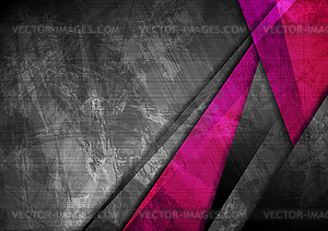 Grunge tech material pink and dark grey background - vector clip art