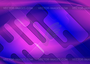 Blue violet wavy geometric abstract background - vector image