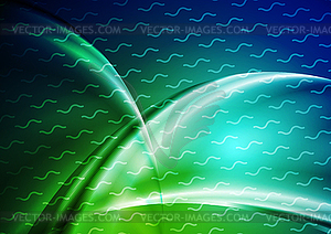 Dark green blue abstract smooth waves background - vector clipart