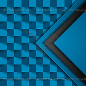 Blue squares geometric technology background - vector clipart