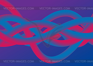 Purple and blue abstract 3d waves background - royalty-free vector clipart