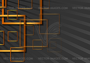 Abstract geometrical background with bronze squares - vector clip art