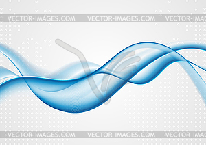 Bright blue waves on grey background with dots - vector clip art