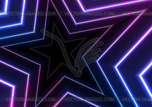 Blue ultraviolet neon glowing stars abstract - vector clipart