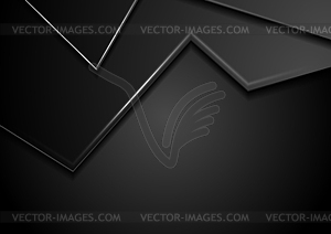 Black abstract corporate background with shiny lines - vector clip art