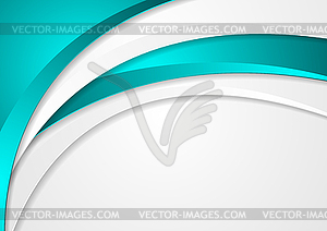 Abstract turquoise corporate wavy background - vector clipart / vector image