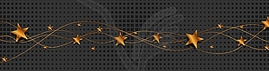 Bronze wavy lines and stars - color vector clipart