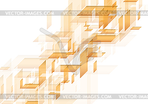 Orange abstract hi-tech shapes pattern design - vector clipart