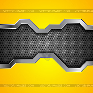 Bright yellow and perforated metallic technology - vector clipart