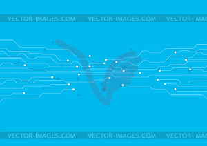 Blue technical circuit board lines chip futuristic - vector clipart