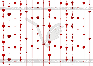 Red abstract hearts background - vector clipart