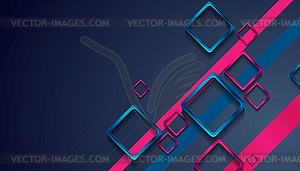 Blue and purple glossy squares abstract tech - vector image