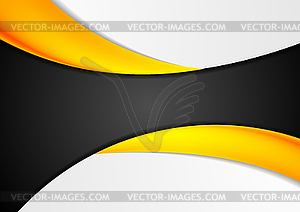 Abstract corporate bright orange wavy background - vector image