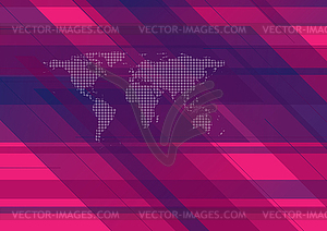 Hi-tech geometric background with world map - vector EPS clipart
