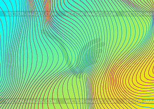 Красочные голографические изогнутые волнистые линии абстрактные - векторный эскиз