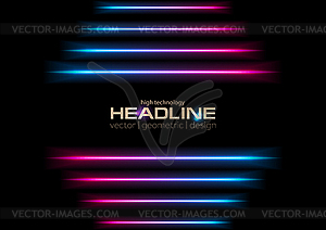 Glowing neon laser stripes abstract background - vector clipart