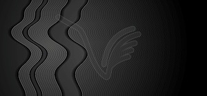 Abstract black wavy concept tech banner design - royalty-free vector image