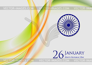 Abstract smooth waves background. Colors of India - vector clip art