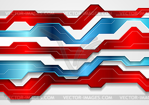 Blue and red abstract technology background - vector clipart