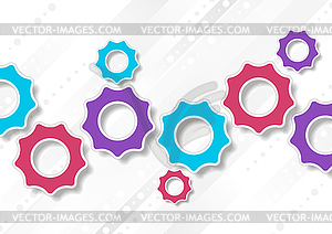 Яркий абстрактный фон технологического шестеренчатого механизма - графика в векторном формате