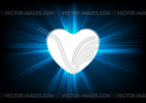 Heart and glowing luminous effect background - vector clip art