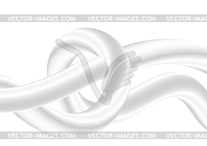 Abstract grey and white 3d liquid waves background - vector clipart