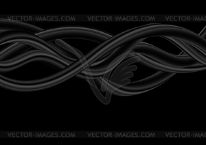 Abstract black 3d liquid waves background - vector clip art