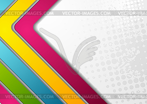 Colorful abstract stripes on grey grunge background - vector clip art