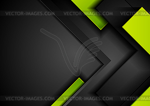 Black green abstract tech geometric background - vector EPS clipart