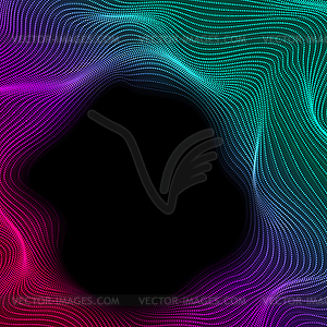 Abstract tech futuristic wavy dotted lines - royalty-free vector image