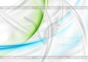 Grey, blue and green smooth waves abstract - vector image