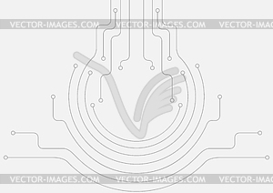 Abstract grey circuit board lines background - stock vector clipart