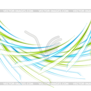 Blue and green curved shapes abstract background - vector clip art