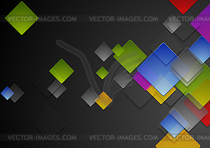 Colorful abstract glossy squares - vector image