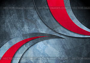 Grunge wavy corporate red and blue background - vector image