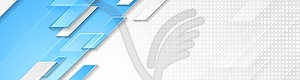 Blue and white geometric corporate banner design - vector image
