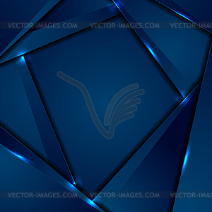 Dark blue corporate background with glowing lines - royalty-free vector clipart