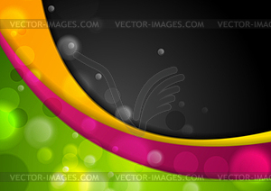 Colorful waves with bokeh effect abstract background - vector image