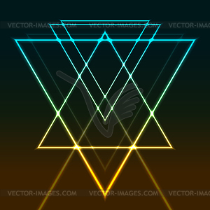 Abstract glowing neon colorful triangles retro - vector EPS clipart