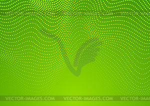 Abstract green wavy dotted pattern background - vector clipart