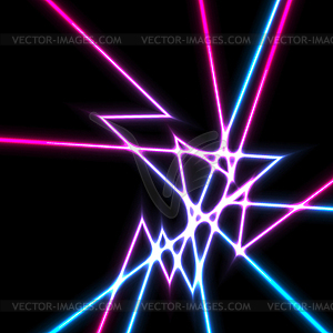 Abstract shiny neon laser lines background - vector clipart