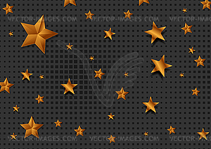 Golden and bronze stars abstract background - vector clip art